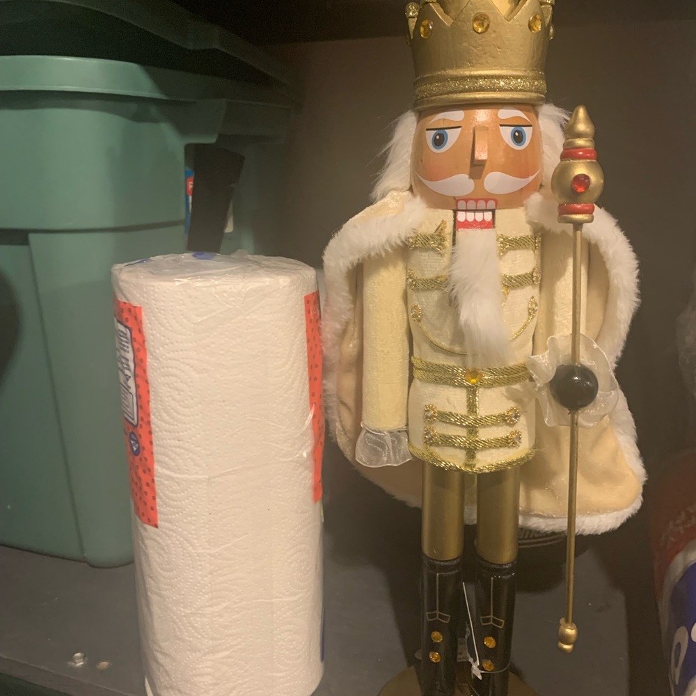 Gold and White Nutcracker Figurine